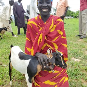 Akhol receiving a goat after being freed